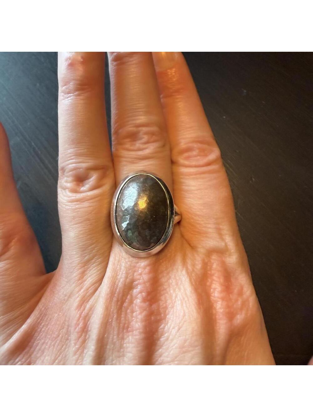 Retired James Avery Hammered Copper and Sterling Silver Statement Ring sz 9 - Picture 3 of 6